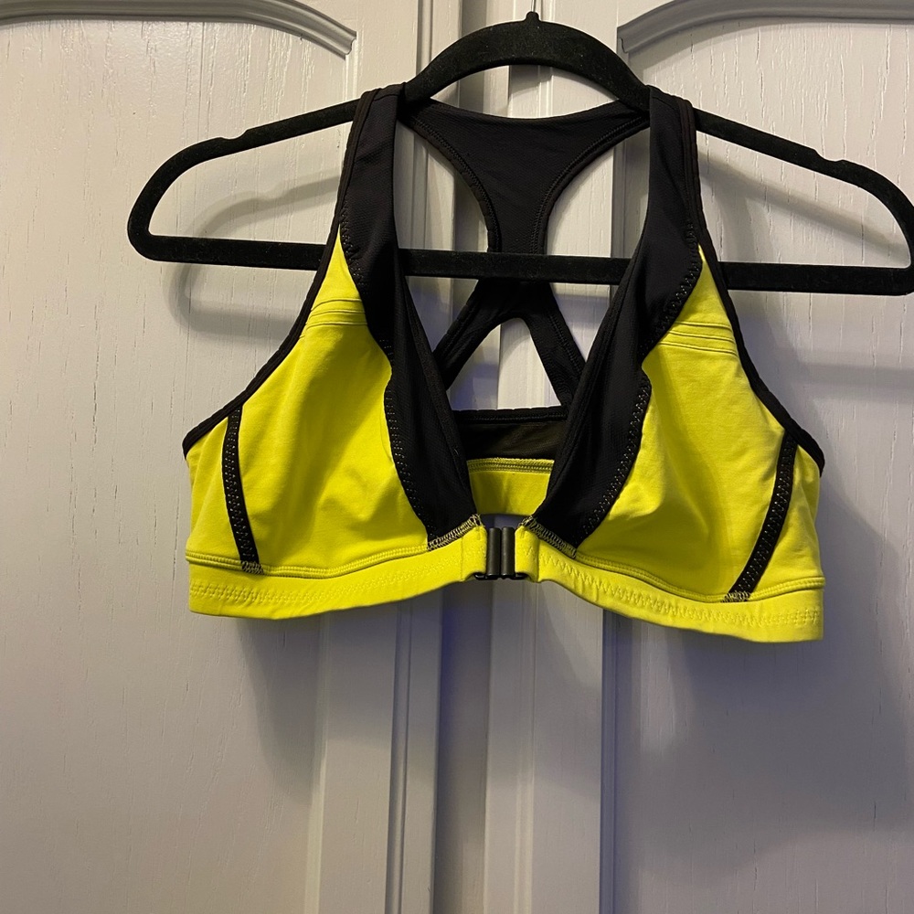 Lululemon Athletica Black and Yellow Sports Bra